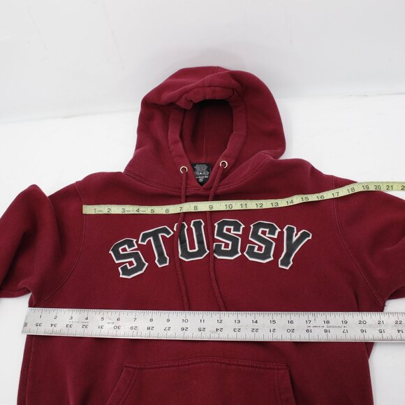Vintage Stussy Hoodie Men’s Medium asweatshirt Drawstring Made in USA big logo - Picture 6 of 12